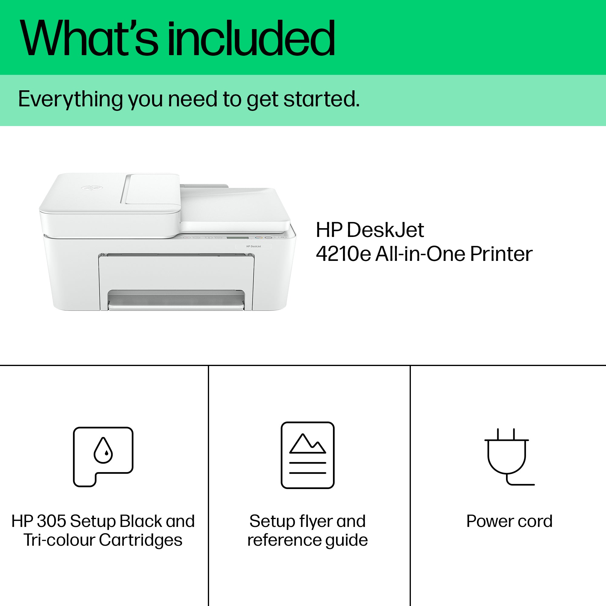 HP DeskJet 4210e Draadloos All-in-One Kleur Printer, Instant Ink; Kopieerapparaat, scanner 588S0B#629