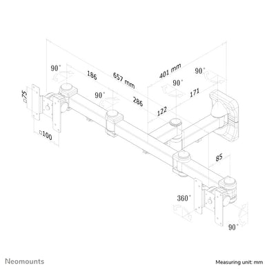 Neomounts FPMA-W960D Soporte de pared doble para monitor/TV 10-27" - articulación total FPMA-W960D