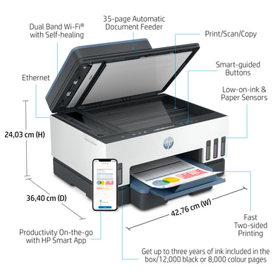 HP Smart Tank 7306 Impresora Multifunción con 3 años de tinta