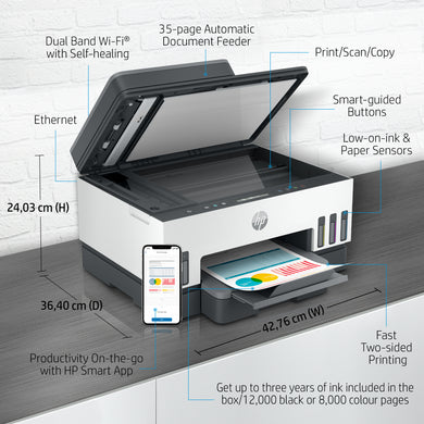 Impresora multifunción HP Smart Tank 7305 con conectividad inalámbrica