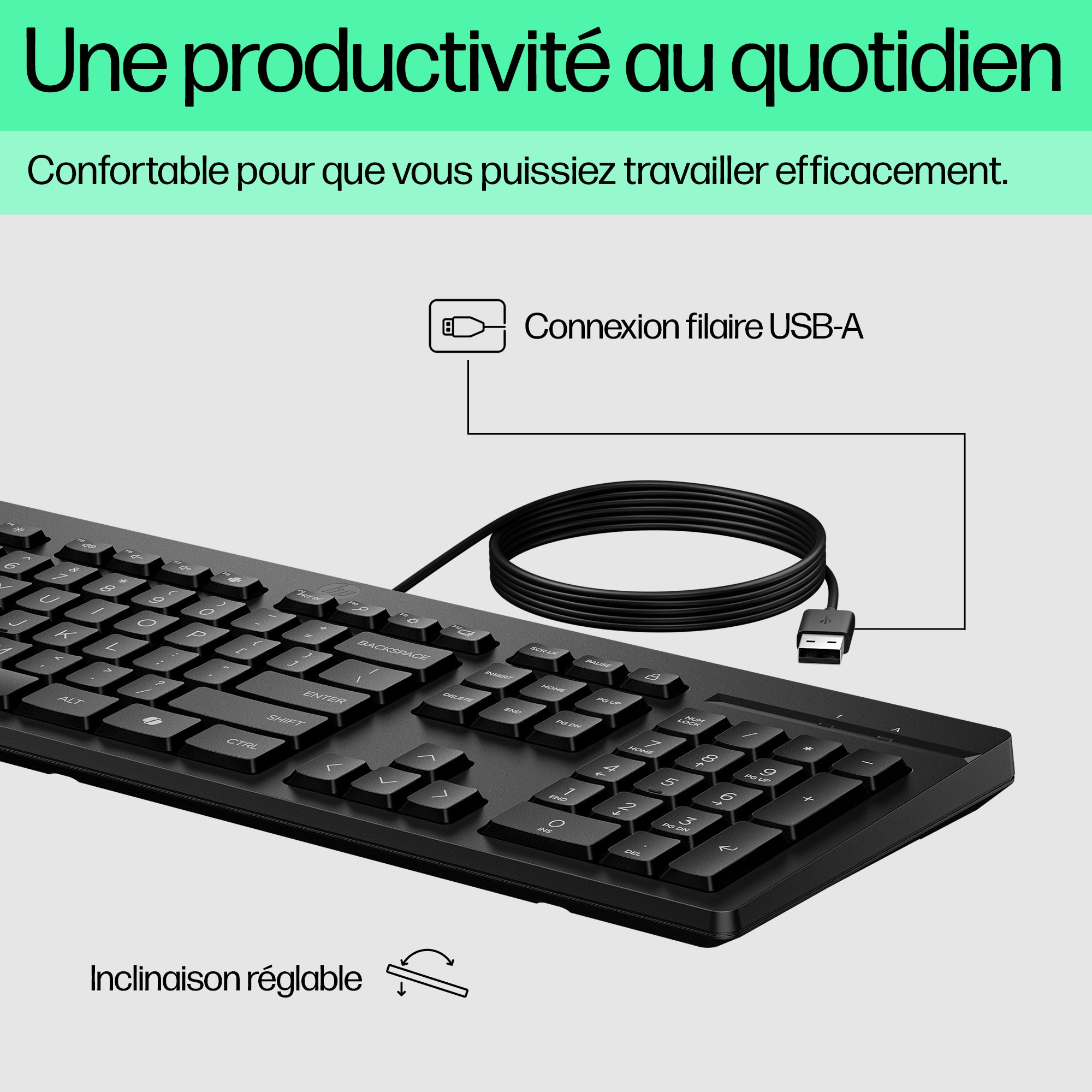HP 125 Bedraad toetsenbord QWERTY Spaans M27527 - 071 - Compridis