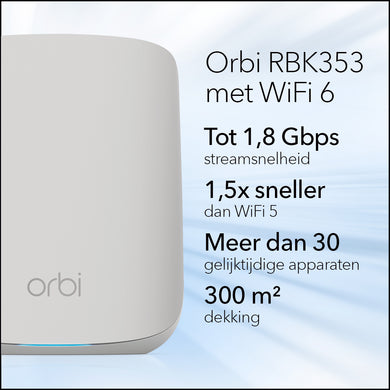 NETGEAR Orbi RBK353 Sistema mesh de doble banda WiFi 6 AX1800 RBK353-100EUS