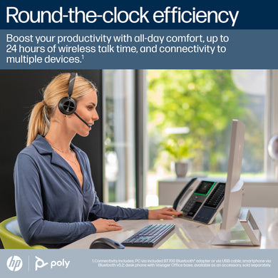 HP Poly Voyager 4310-M Microsoft Teams Certified Auriculares USB-C + dongle BT700 + base de carga 77Y97AA