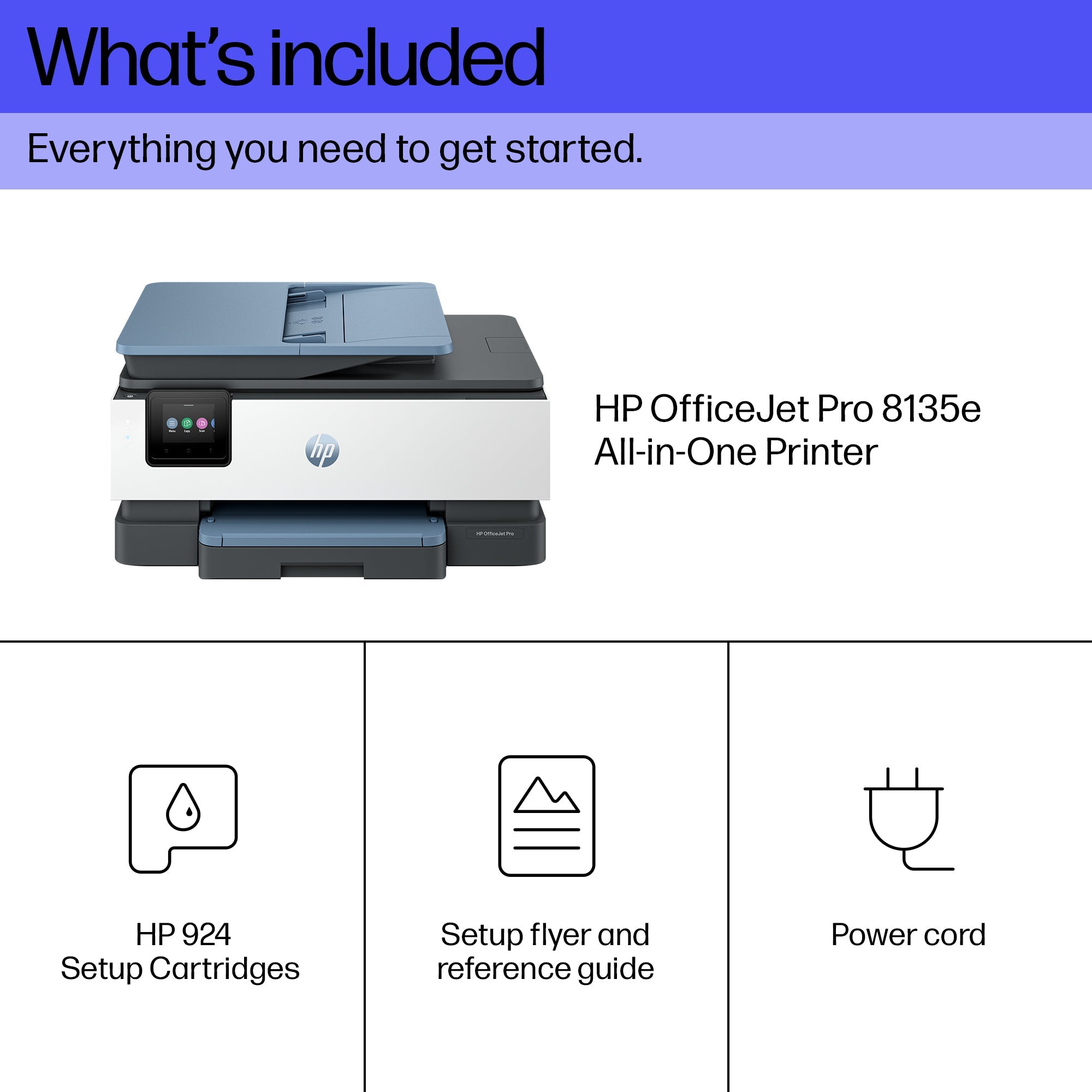 HP OfficeJet Pro 8135e Draadloos All - in - One Kleur Printer, Instant Ink; Dubbelzijdig printen 40Q47B629 - Compridis
