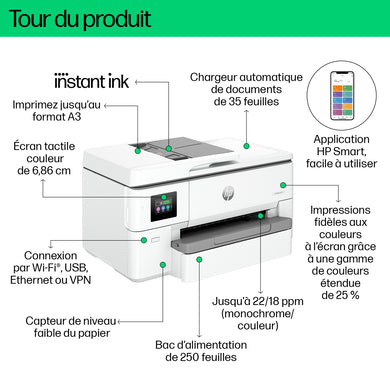 HP OfficeJet Pro 9720e A3 Kleur Multifunctionele Inkjetprinter - Compridis