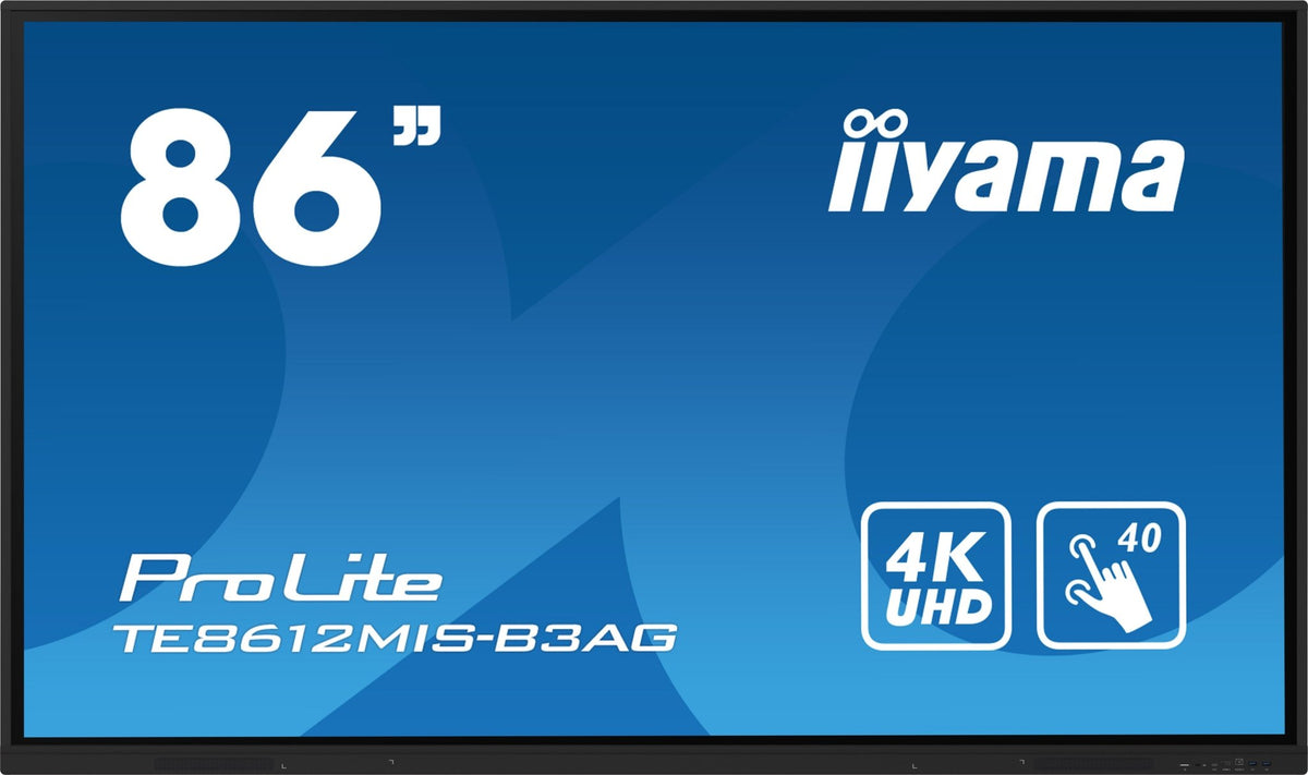 IIYAMA ProLite TE8612MIS-B3AG 85,6″ 4K UHD PureTouch-IR Publiek Display Zwart - Compridis