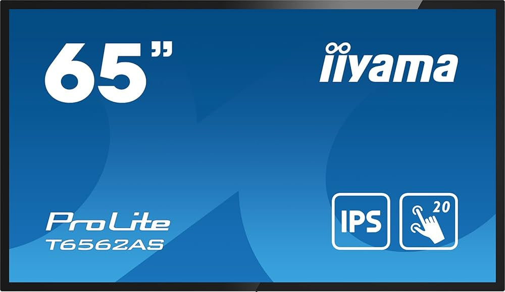 IIYAMA T6562AS-B1 PERSONA DE PERSONA DE IMAGNO PARA INTERACTIVE 163.8 cm (64.5 ") IPS 500 CD/m² 4K Ultra HD Tipo de pantalla táctil negra Android 8.0 24/7