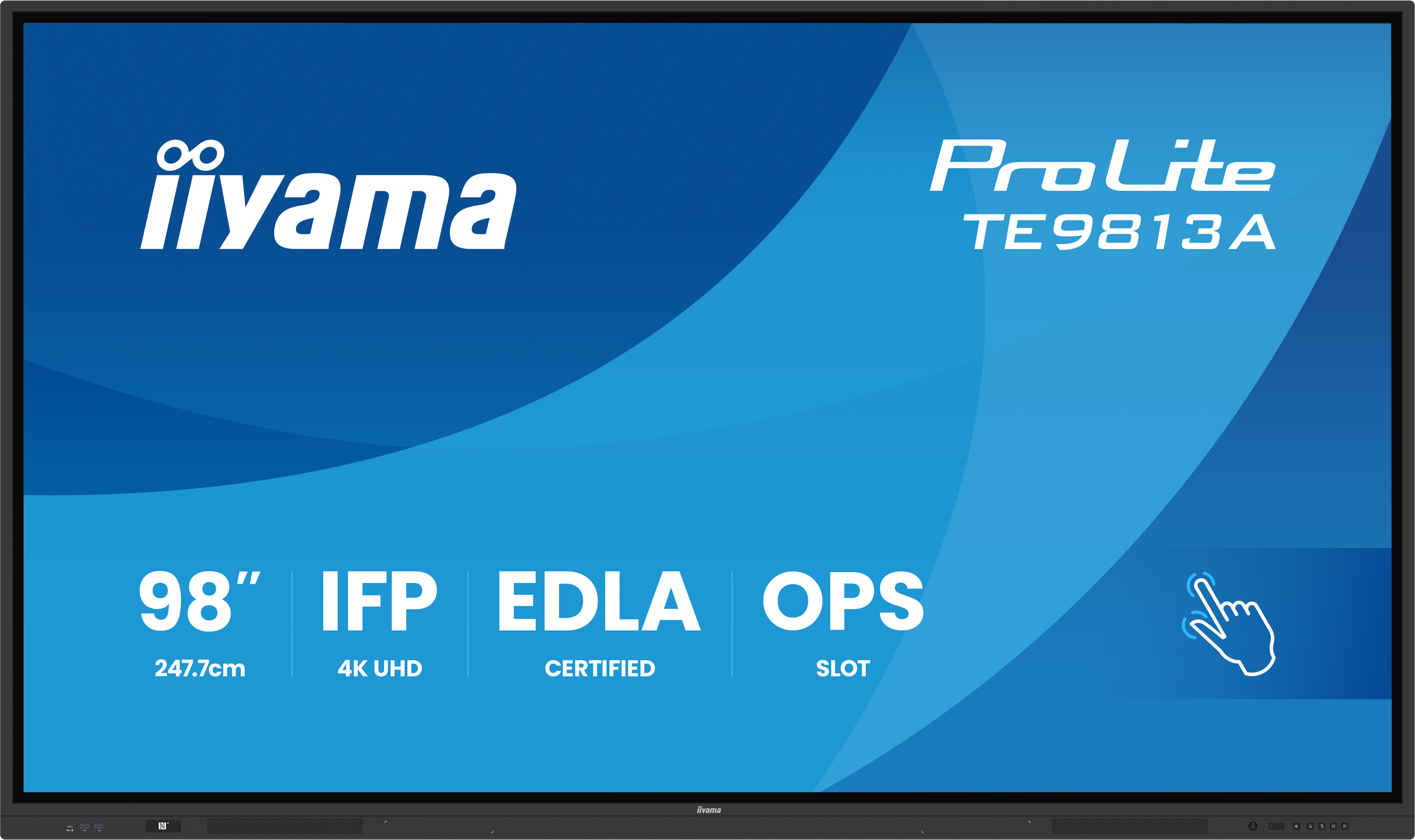 iiyama TE9813A-B2AG beeldkrant Kiosk-ontwerp 2,48 m (97.5") Wifi 500 cd/m² 4K Ultra HD Zwart Touchscreen Type processor Android 24/7 TE9813A-B2AG