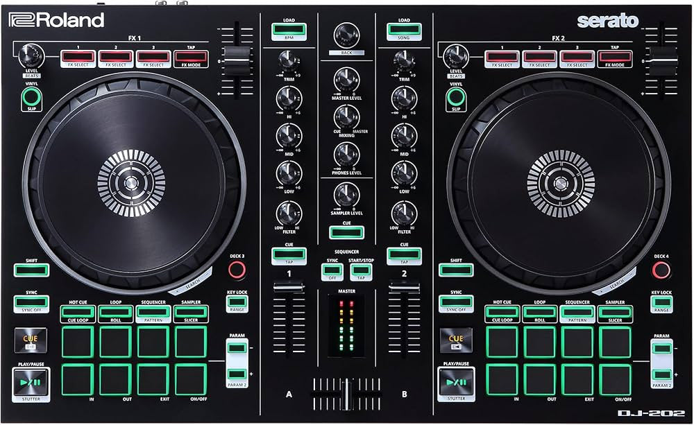Roland DJ-202 DJ-controller Digital Vinyl System (DVS)-scratcher 2 kanalen Zwart DJ-202