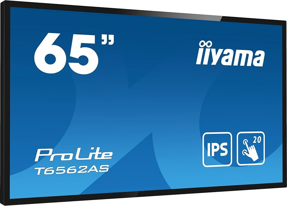 IIYAMA T6562AS-B1 PERSONA DE PERSONA DE IMAGNO PARA INTERACTIVE 163.8 cm (64.5 ") IPS 500 CD/m² 4K Ultra HD Tipo de pantalla táctil negra Android 8.0 24/7