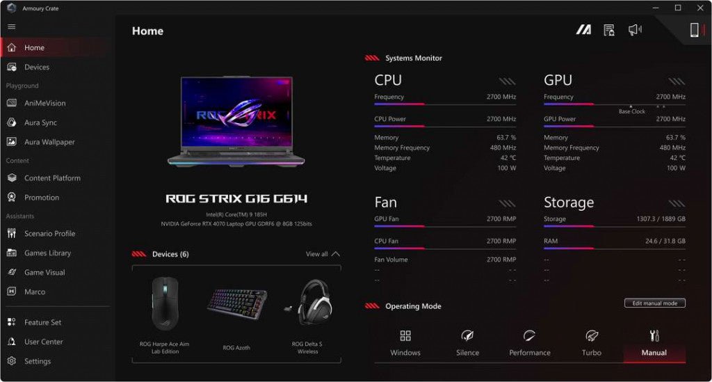 ASUS rog zephyrus G16 16" Ryzen AI 7 16GB/1TB/RTX 5060 AZERTY 90NR0NE2 - M001U0 - Compridis