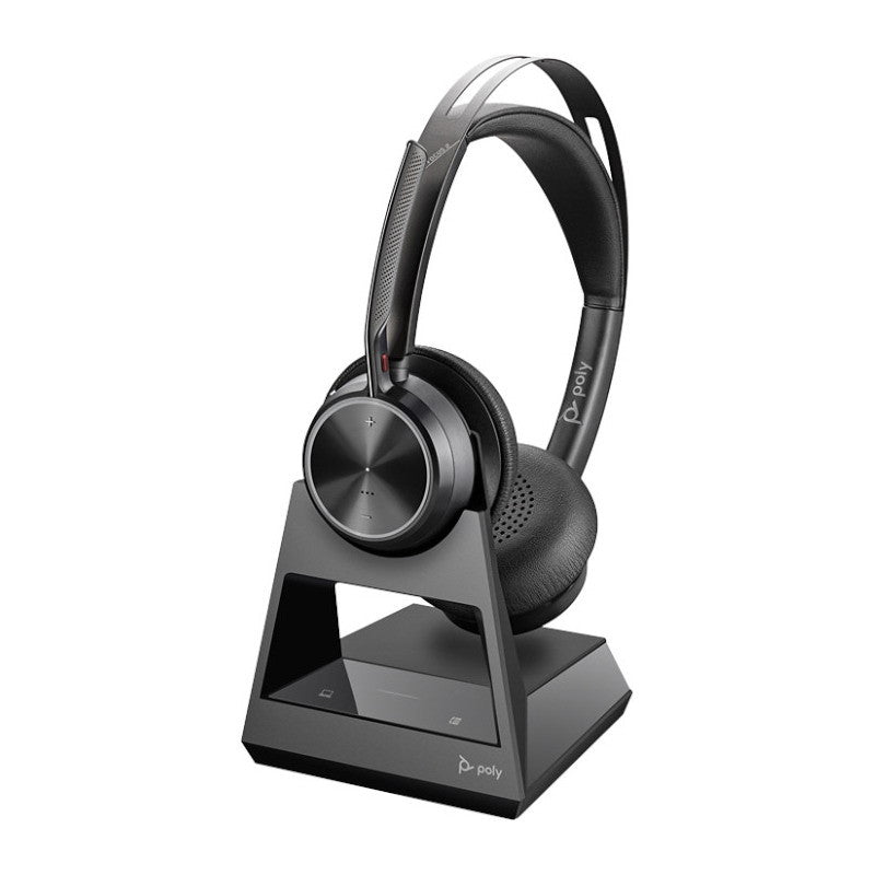 POLY Voyager Focus 2 Office Headset Bedraad en draadloos Hoofdband Kantoor/callcenter USB Type-A Bluetooth Oplaadhouder Zwart 213729-01