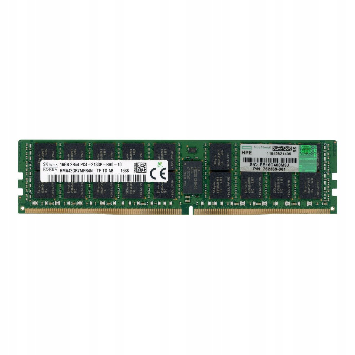HP 16 GB (1x16 GB) DDR4 - 2133 PC4 - 17000 ECC Registered rdimm 752369 - 081 - Compridis
