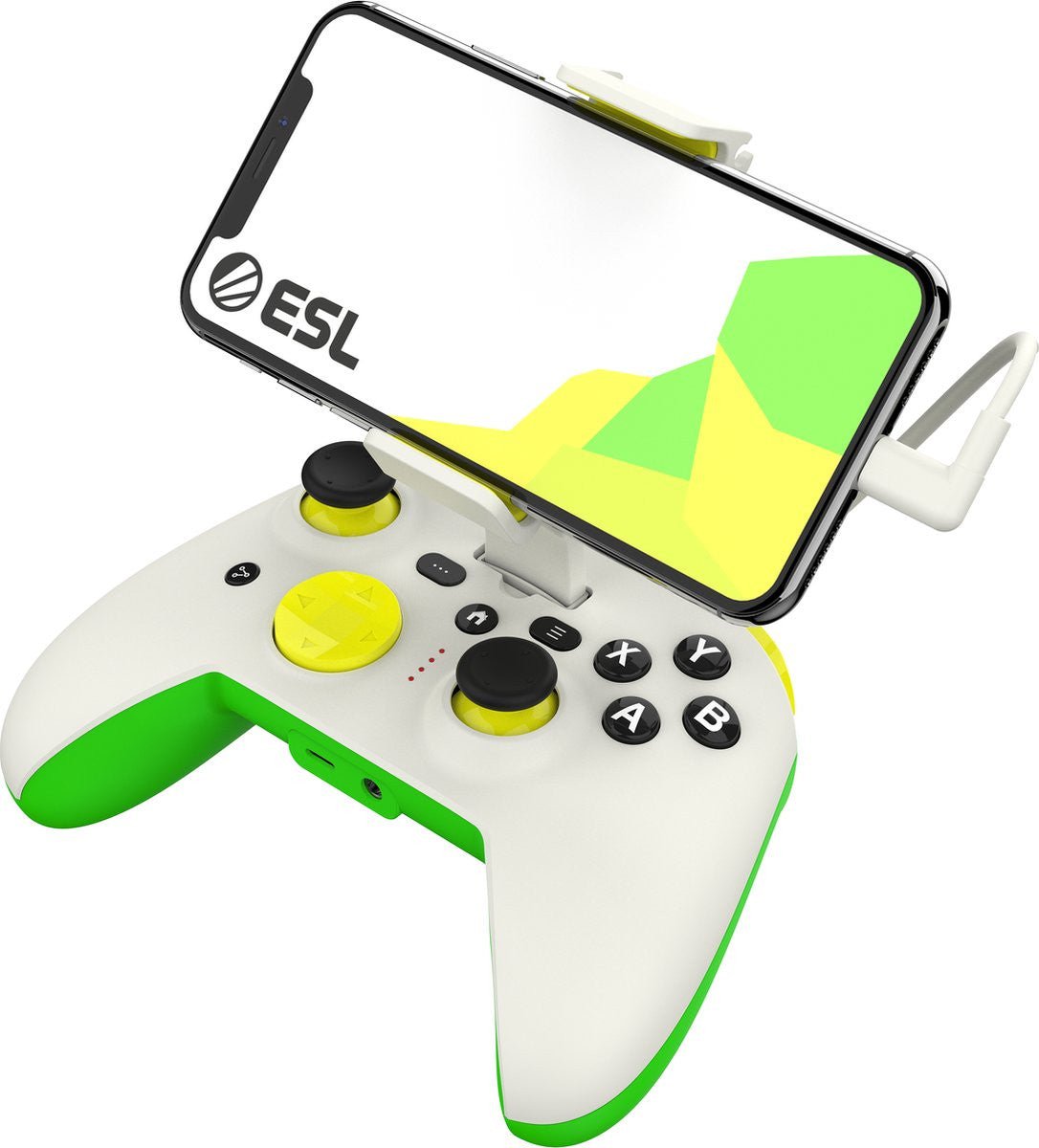 RiotPWR ESL Gaming Controller Groen, Wit, Geel Lightning Gamepad iOS RP1950ESL - Compridis