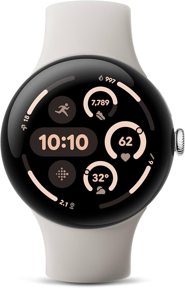 Google Pixel Watch 3 AMOLED 45 mm Digitaal Touchscreen Zilver Wifi GPS GA05736-DE
