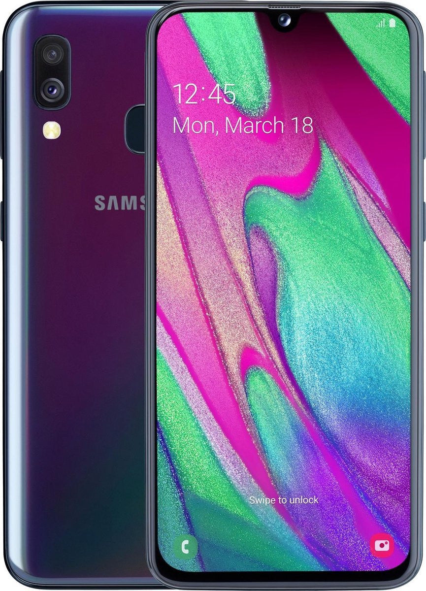 Samsung Galaxy A40 SM-A405F 15 cm (5.9") Dual SIM Android 9.0 4G USB Type-C 4 GB 64 GB 3100 mAh Zwart SM-A405FN/DS
