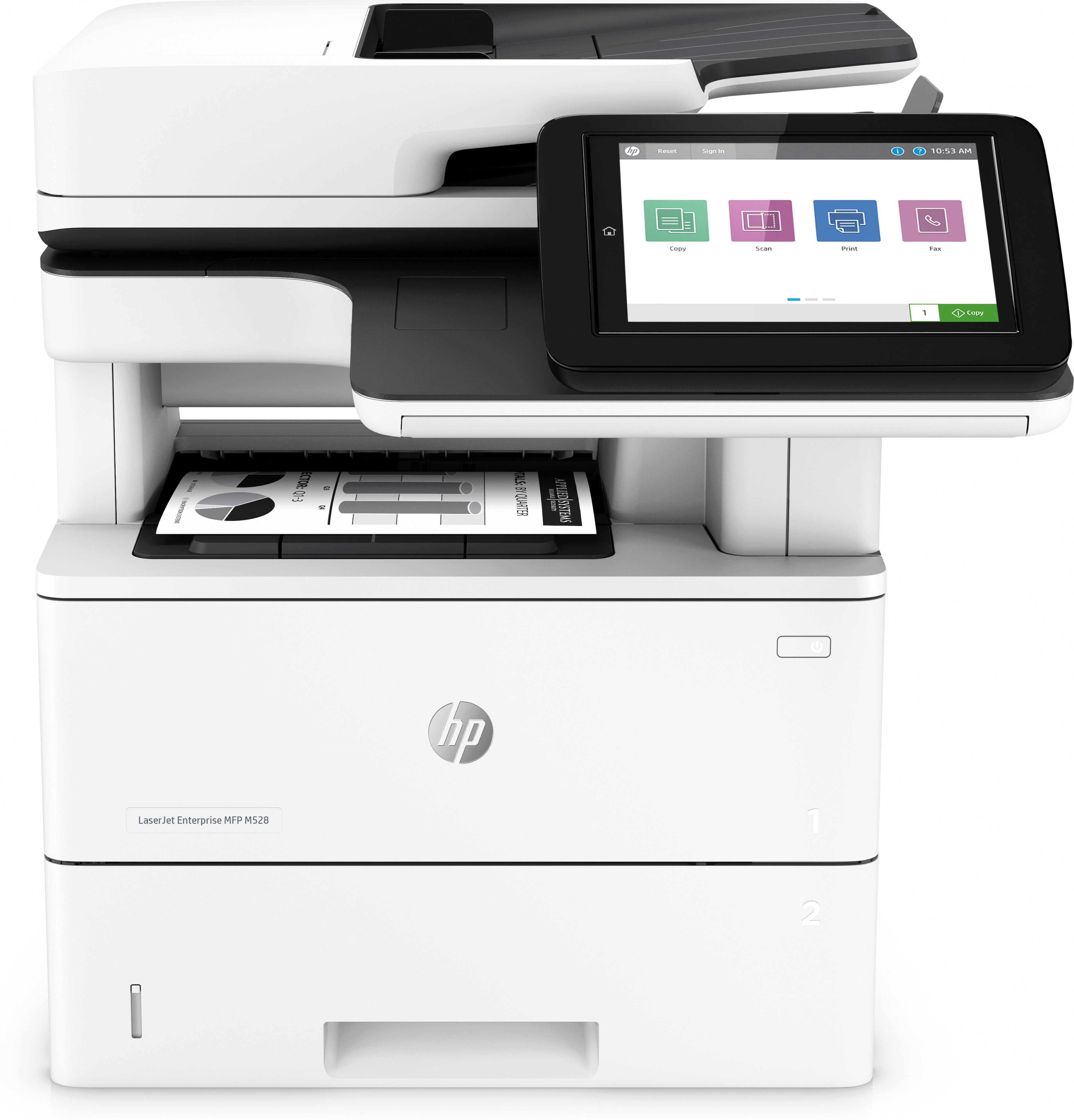 HP LaserJet Enterprise M528dn Draadloos Multifunction Zwart-wit Printer, Kopieerapparaat, scanner; dubbelzijdig 1PV64A#B19