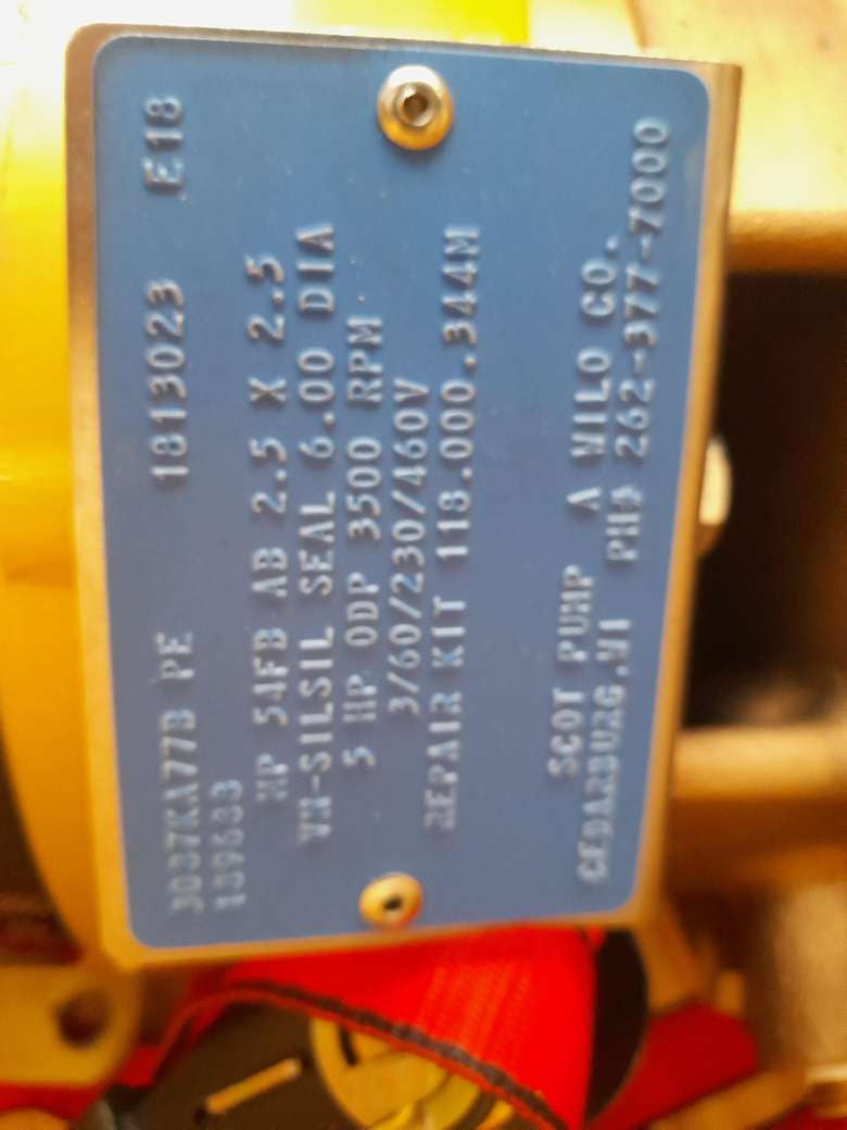 HP Centrifugal Bronce 193050 189688 Scot Pomp + Motor 36G687S040G1 874332-001