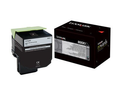 LEXMARK 800X1 ZWART Extra Hoge Capaciteit Toner Cartridge 80C0X10 - Compridis