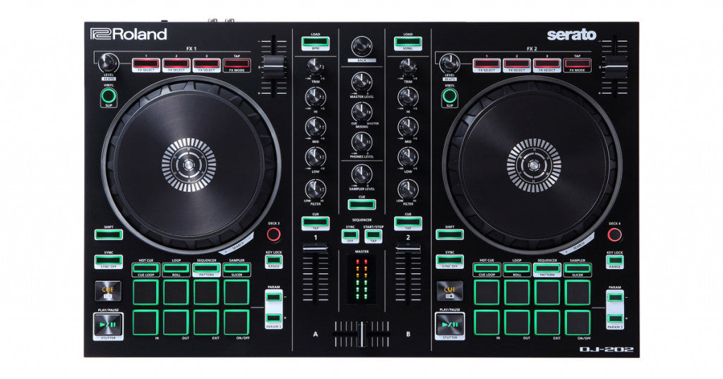 Roland DJ-202 DJ-controller Digital Vinyl System (DVS)-scratcher 2 kanalen Zwart DJ-202