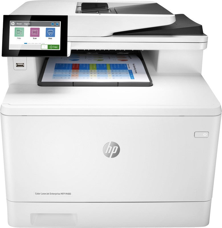HP Color LaserJet Enterprise MFP M480f, Kleur, Printer voor Bedrijf, Printen, kopiëren, scannen, faxen, Compact formaat; Optimale beveiliging; Dubbelzijdig printen; Automatische documentinvoer voor 50 vellen; Energiezuinig 3QA55A#B19