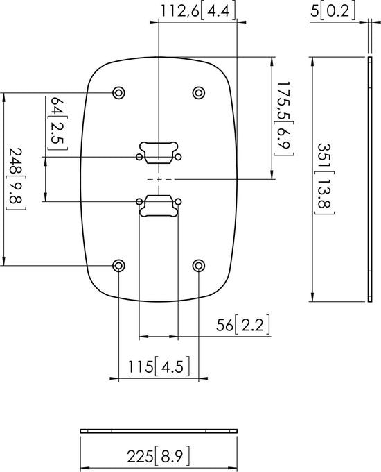 Vogel's PFF 7060 Placa de montaje de piso Negro 7327060