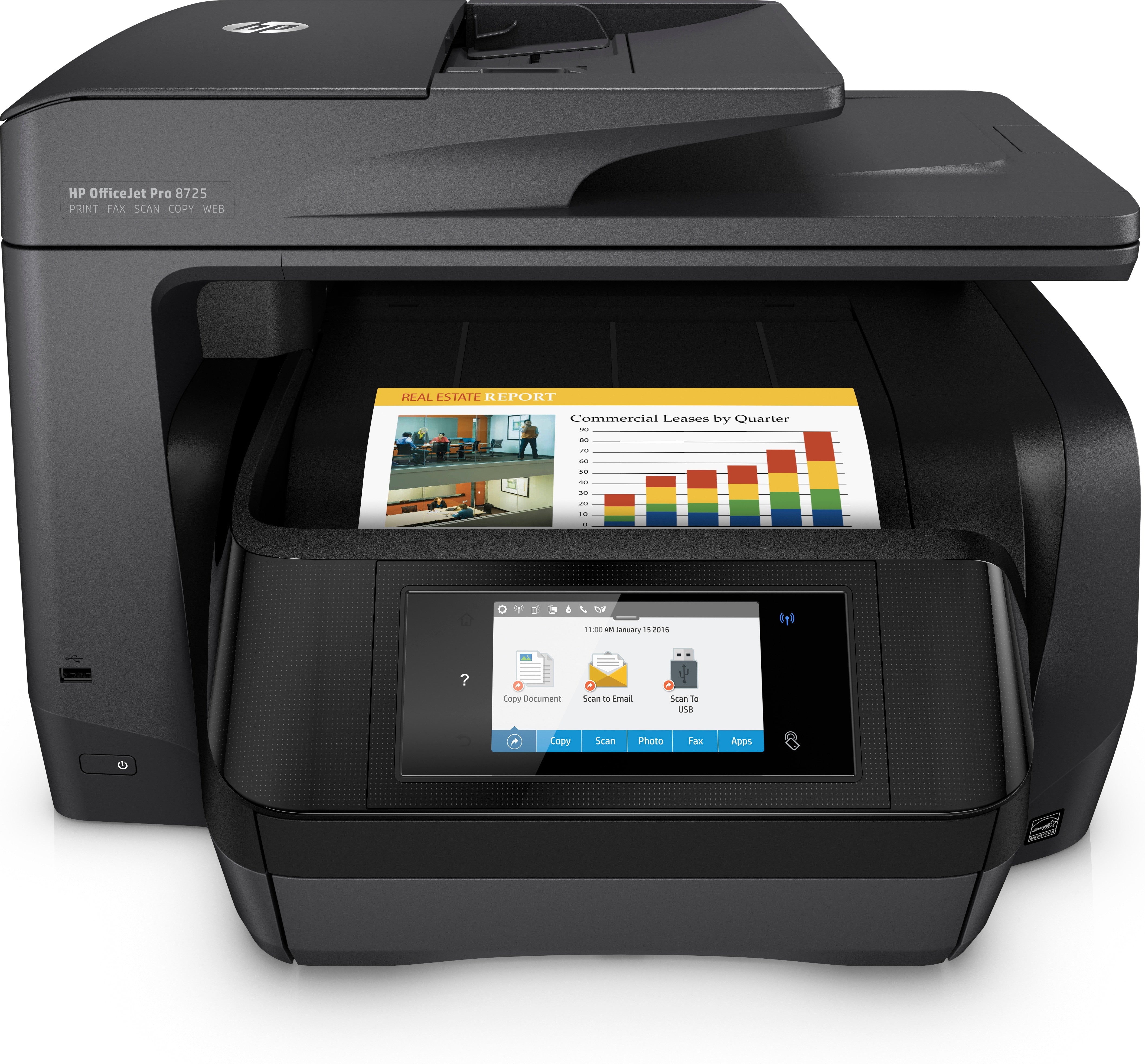 HP OfficeJet Pro 8725 All-in-One printer Thermische inkjet A4 4800 x 1200 DPI 24 ppm Wifi M9L80A