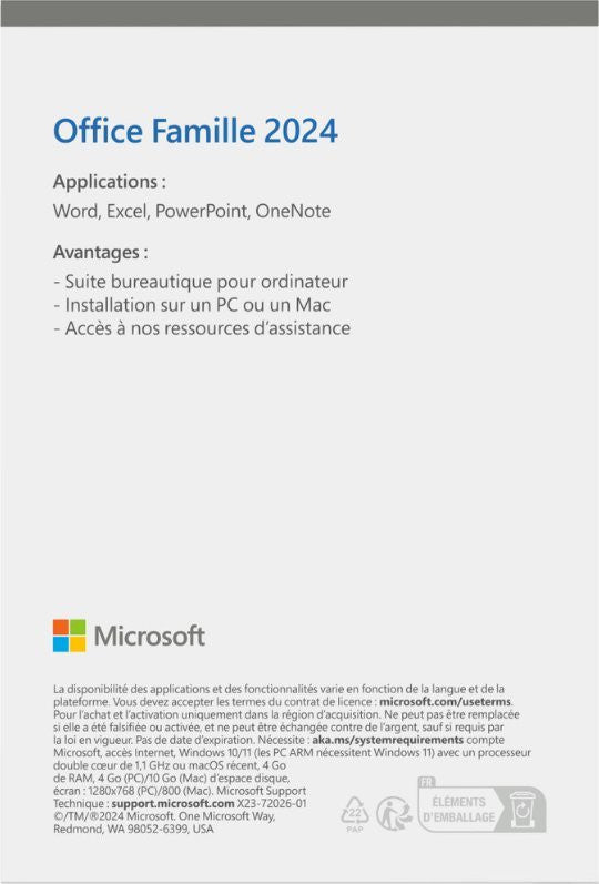 MICROSOFT Office Hogar 2024 Francés Zona euro Mediale EP2-06842