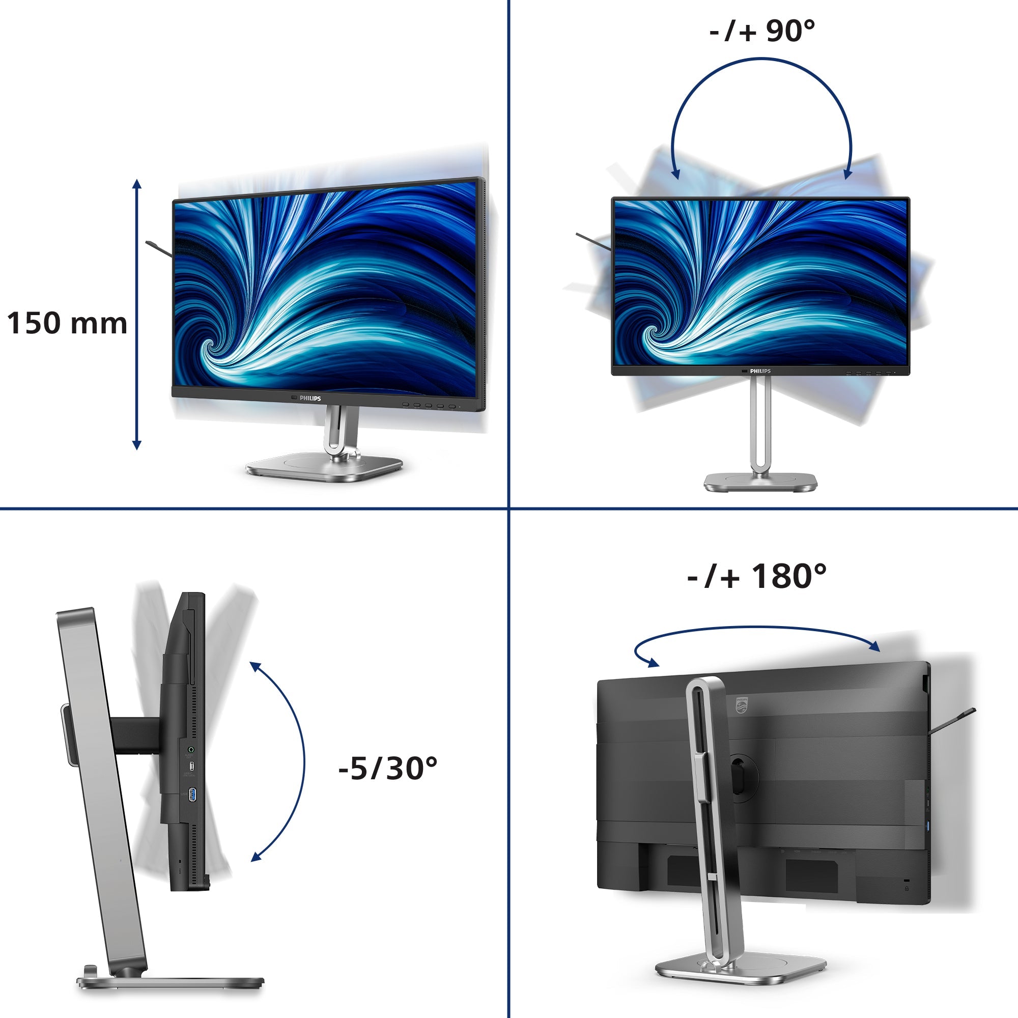 PHILIPS Business Monitor 24B2N4200/00 24" FHD 120Hz USB 2x2W - Compridis