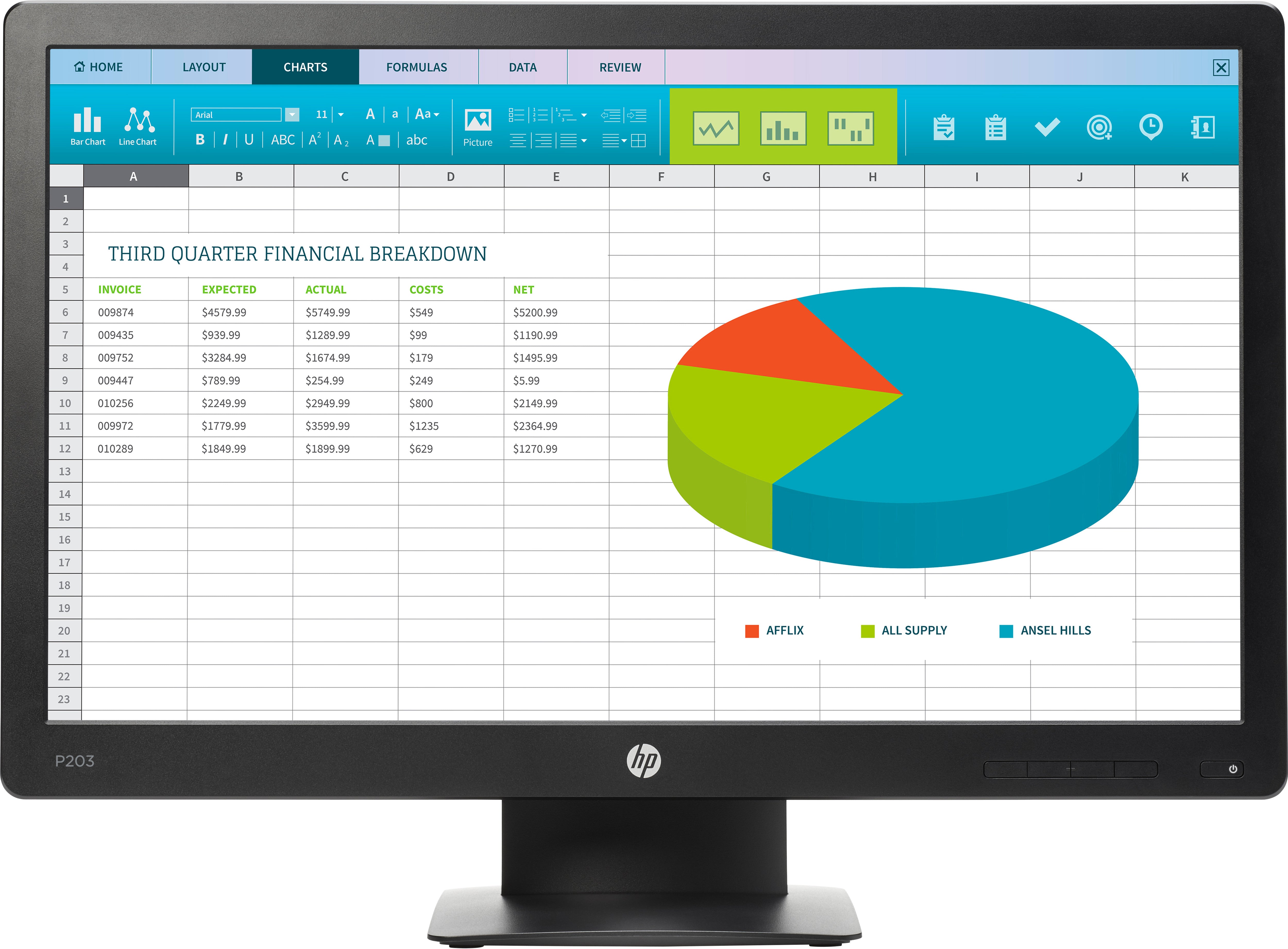 Kleine HP monitor tot 21 inch