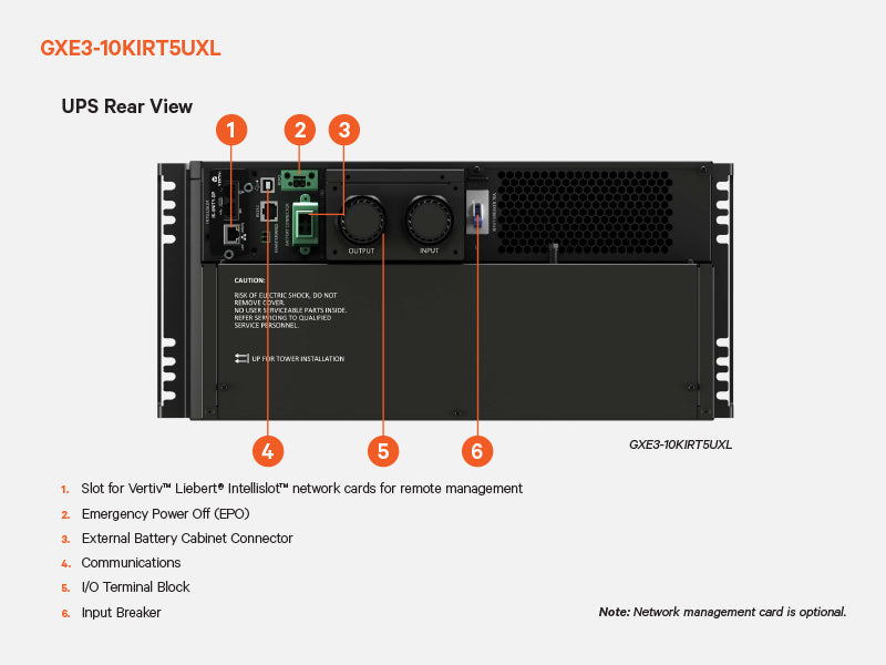 VERTIV LIEBERT GXE3-10KIRT5Uxl UPS Doble conversión (en línea) 10 KVA 10000 W