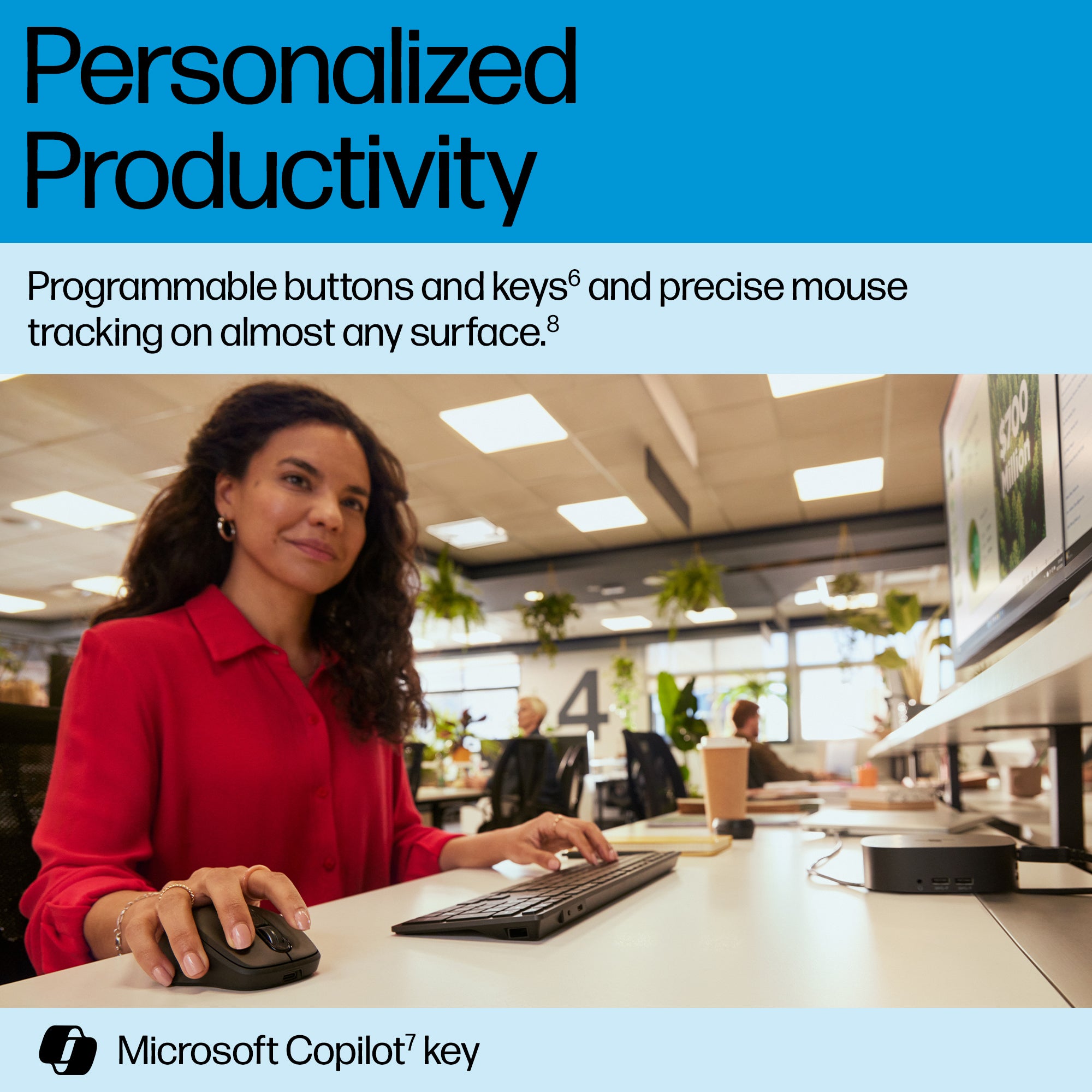 HP 725 Multi-Device Rechargeable Wireless Keyboard and Mouse Combo 9T5B0UT#ABD