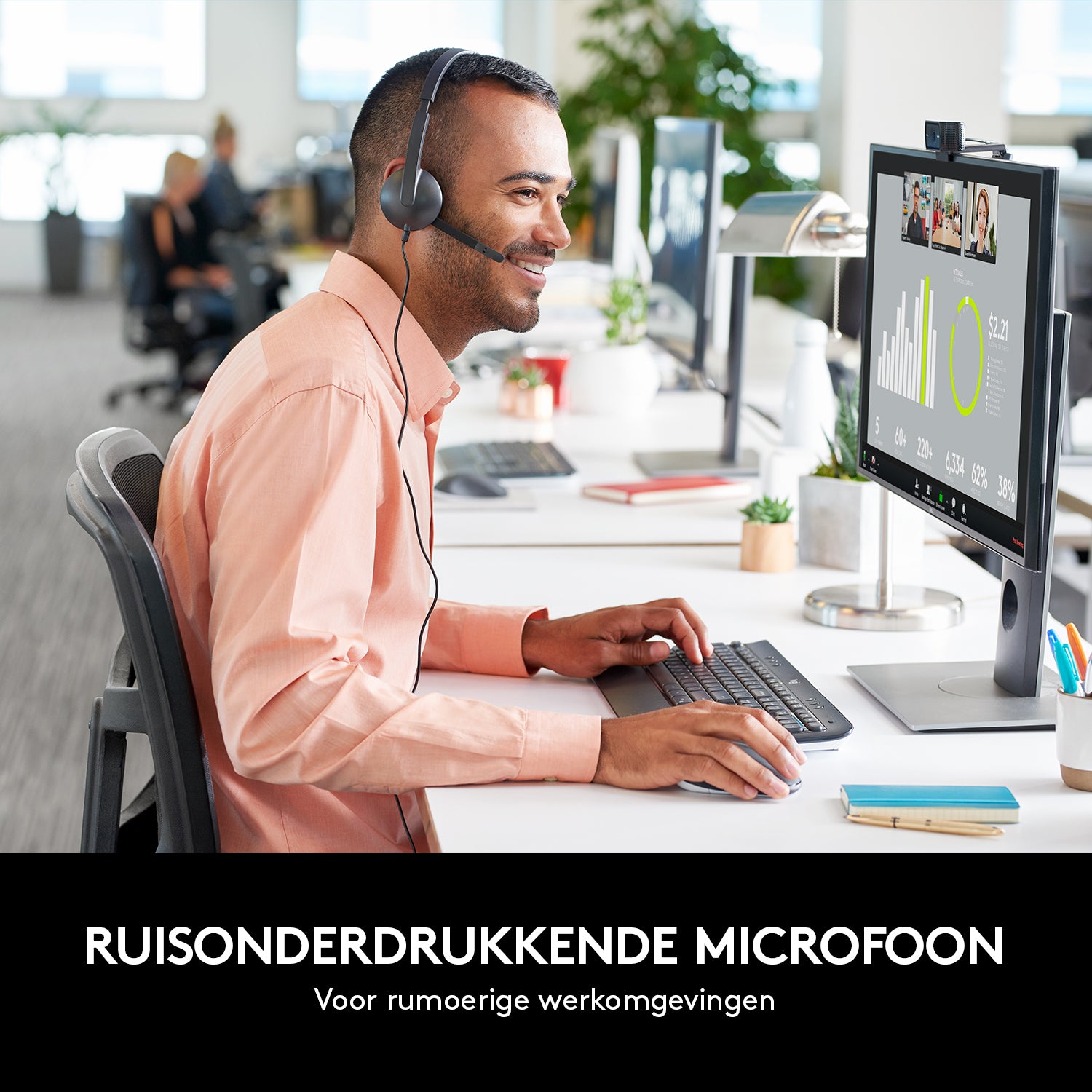 Logitech H340 Auriculares para ordenador USB con audio digital 981-000475