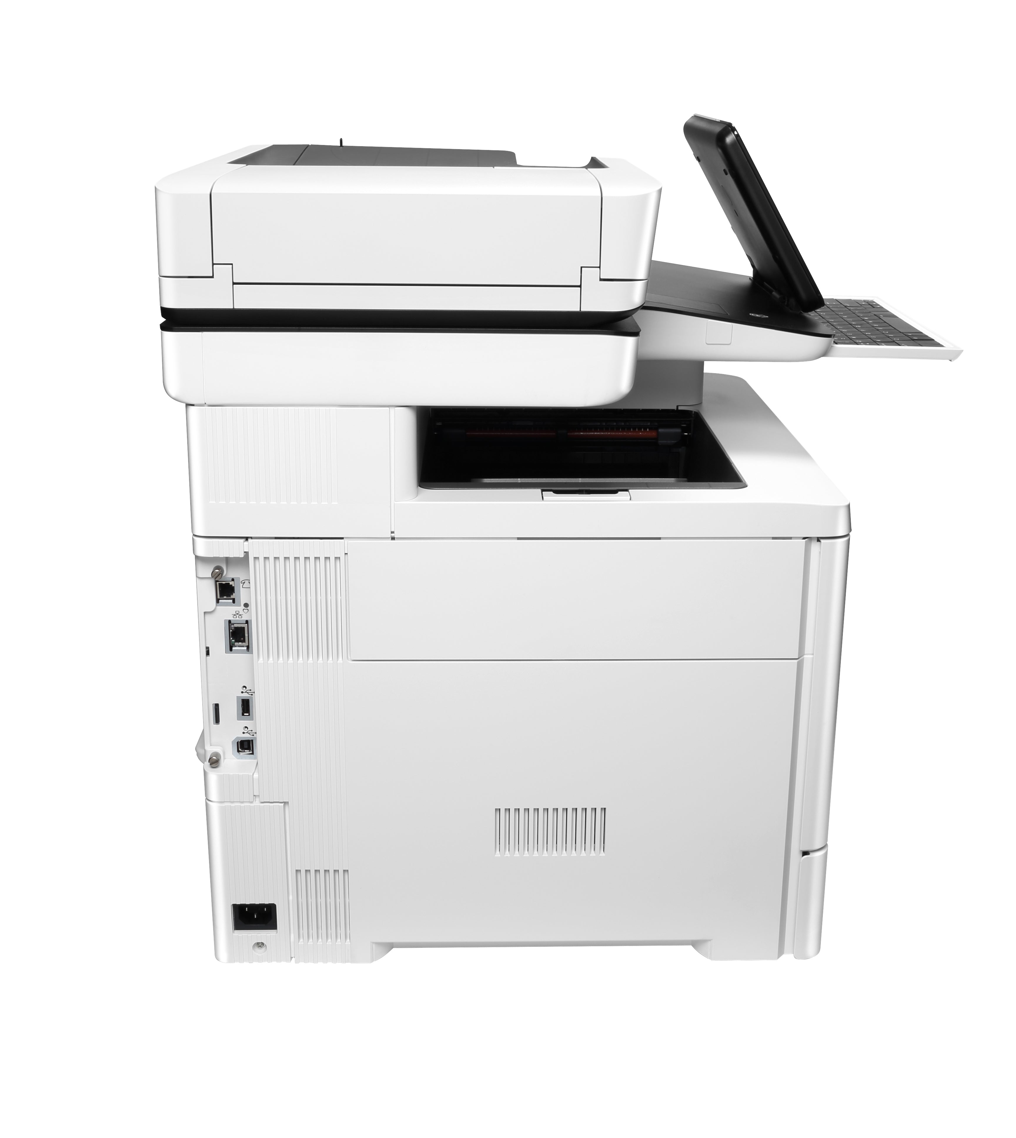 HP Color Laserjet Enterprise Flow MFP M577C, color, printer for company, printing, copying, scanning, faxing, input for 100 sheets; Printing via the USB port at the front; Scanning to e-mail/pdf; Double -sided