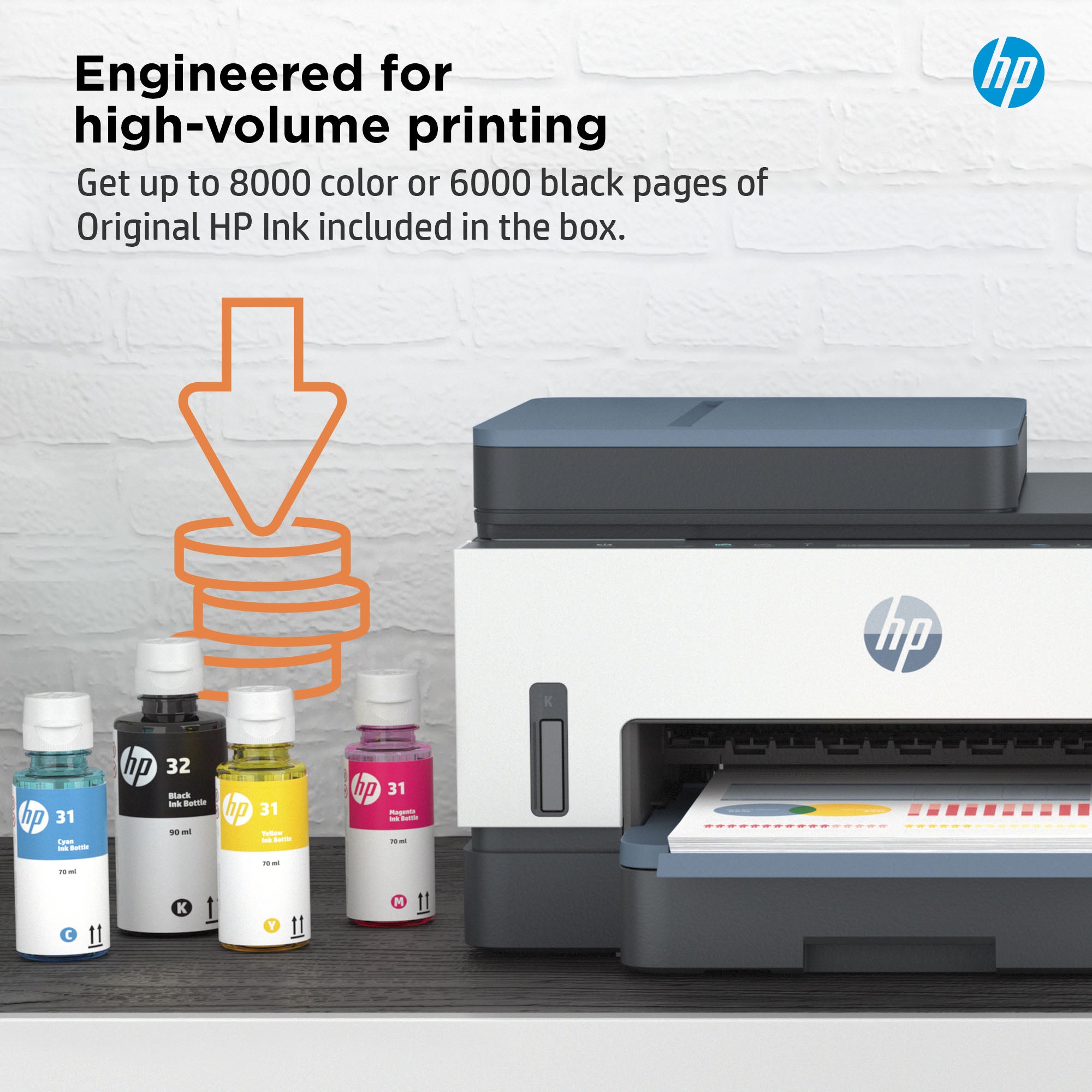 HP Smart Tank 7308 Draadloos All - in - One Kleur Printer 9B5C6ABHC - Compridis