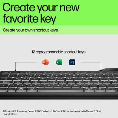 HP 405 Multi-Device Backlit Wired Keyboard 7N7C1AA#ABD