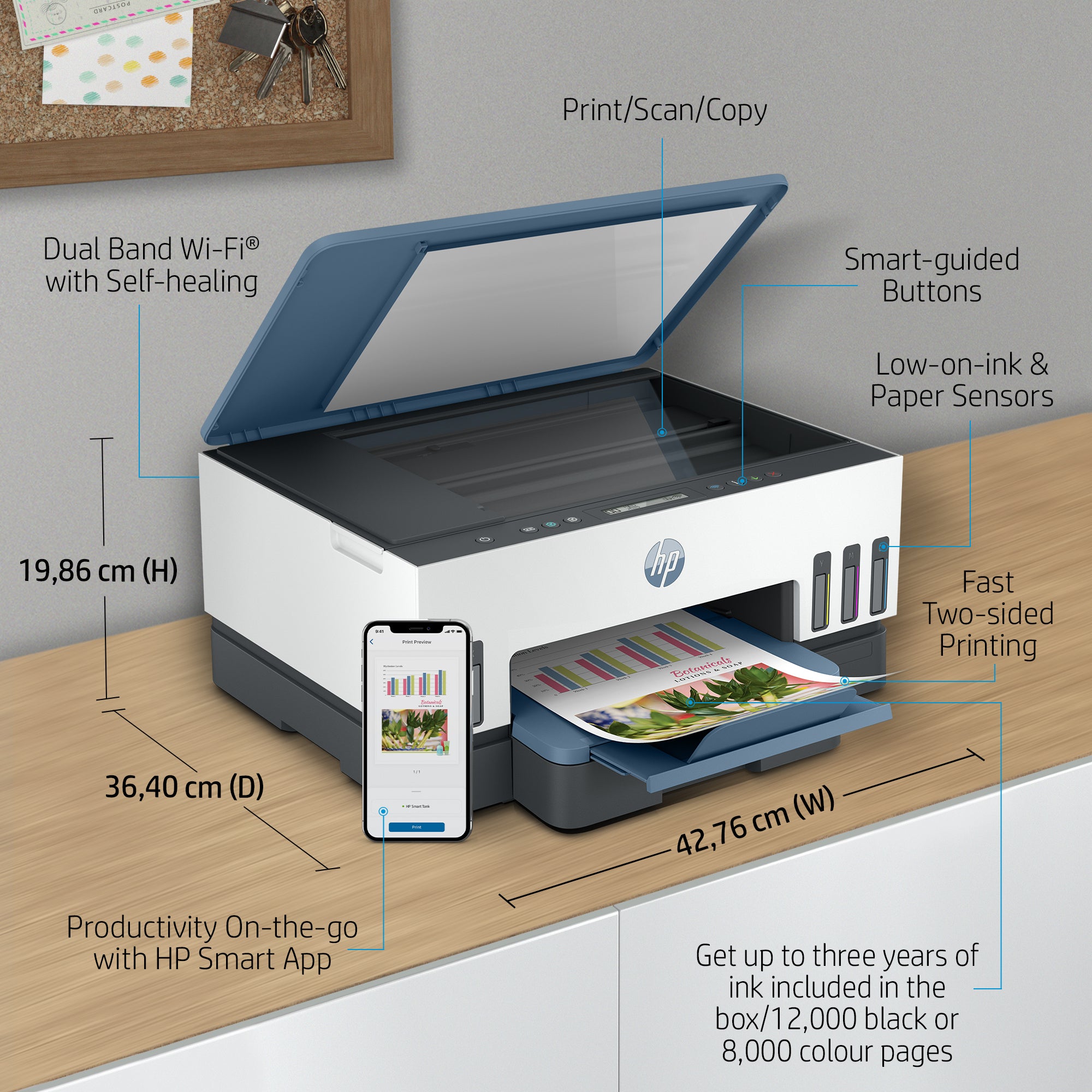 HP Smart Tank 7006 Draadloos All-in-One Kleur Printer, Dubbelzijdig printen; Kopieerapparaat, Scanner