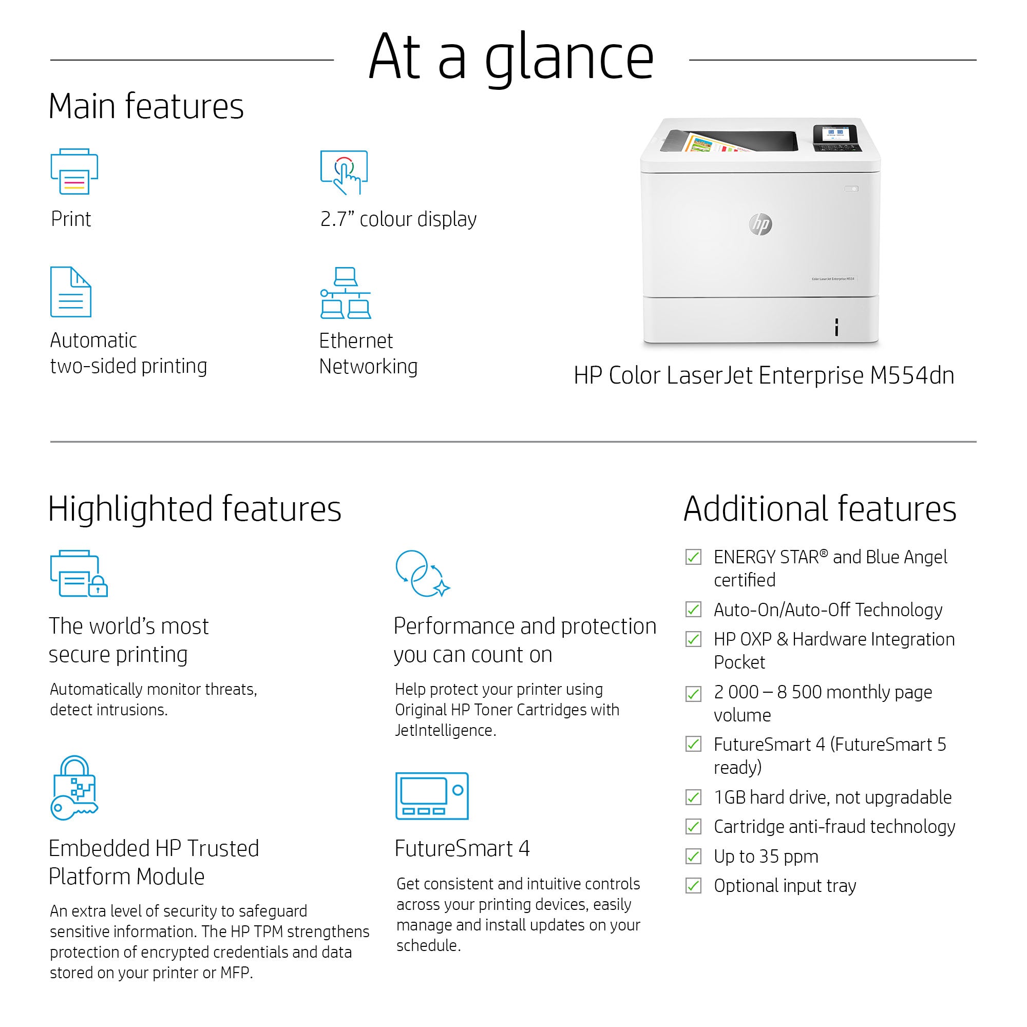 Impresora HP Color LaserJet Enterprise M554DN