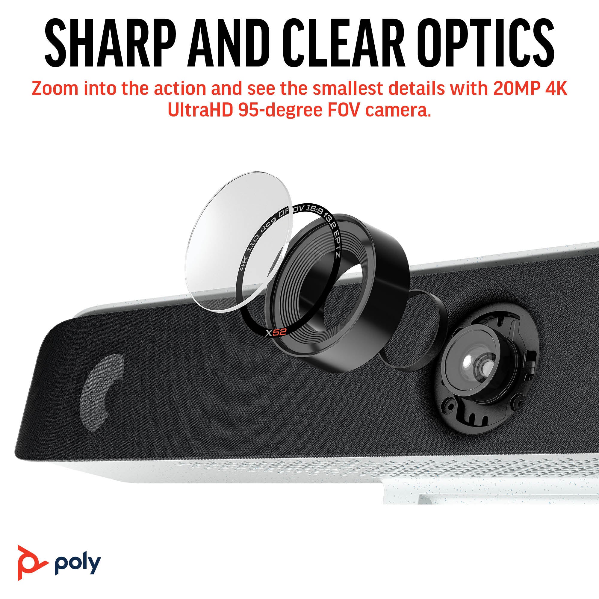 HP Poly Studio X52 All-In-One Video Bar met TC10 Controller Kit 8D8L1AA#ABB