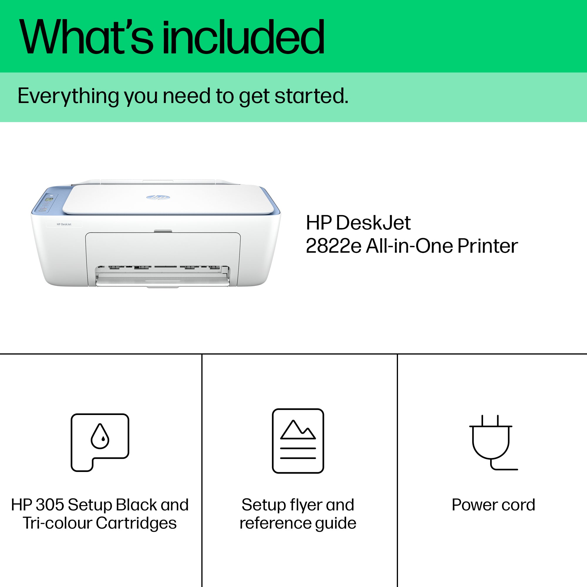 HP DeskJet 2822e Draadloos All-in-One Kleur Printer, Kopieerapparaat, scanner 588R4B#629