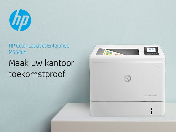 HP Color Laserjet Enterprise M554DN Printer, color, printer for print, printing via the USB port at the front; Double -sided