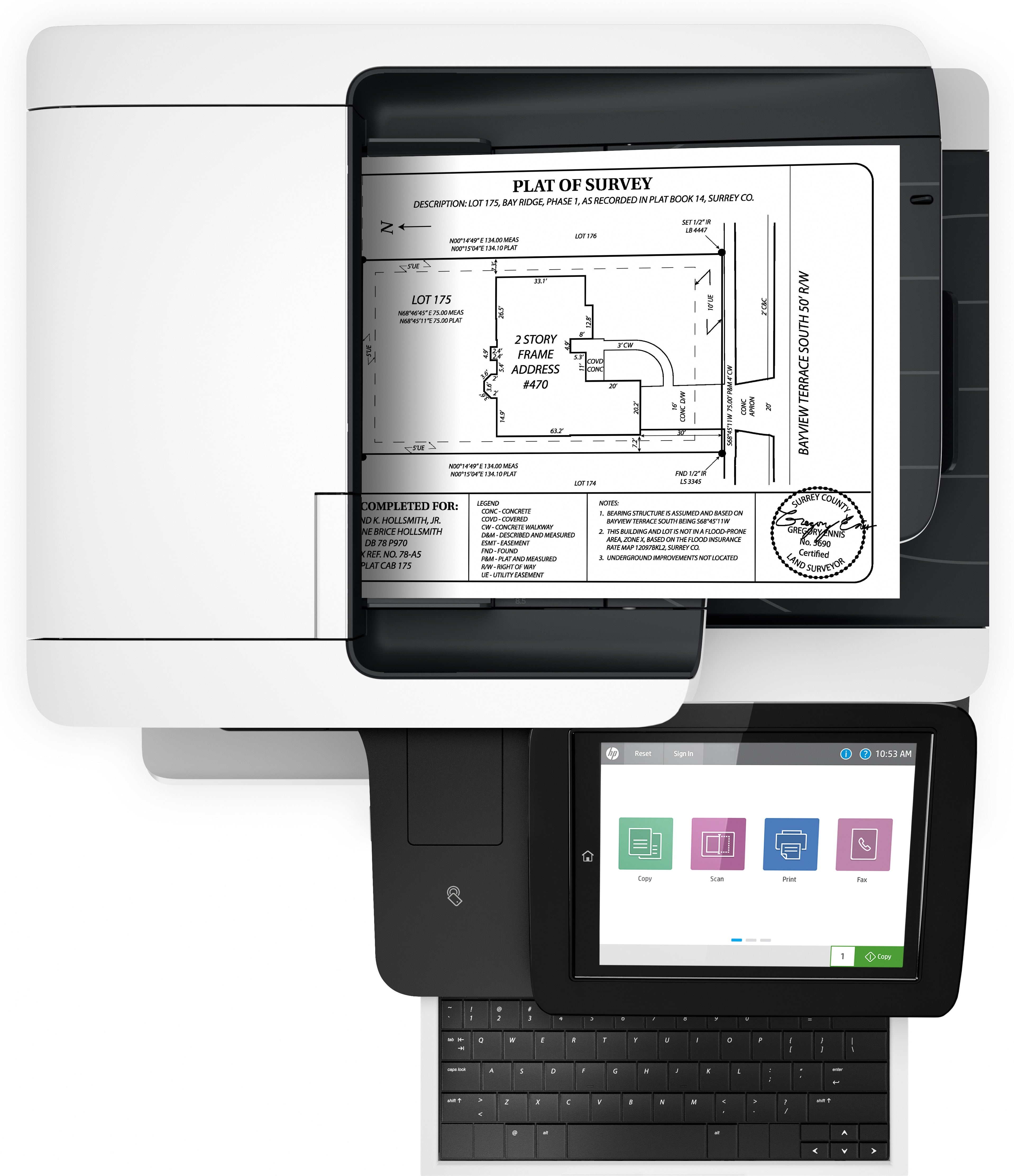 HP LaserJet Enterprise Flow MFP M528Z, impresión, copia, escaneo, fax, imprimición a través del puerto USB en la parte delantera; Escanear al correo electrónico; Imprima el doble lado; Escaneo de doble lado