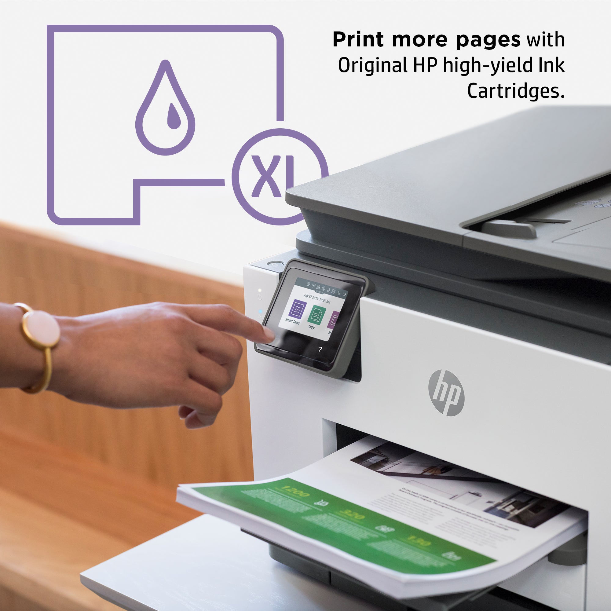 HP OfficeJet Pro 9022e Wireless All-in-One Color Printer, Instant Ink; Two-sided printing 226Y0B#629