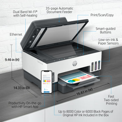 HP Smart Tank 7308 All-in-One Printer - Wireless, Duplex, 15 ppm