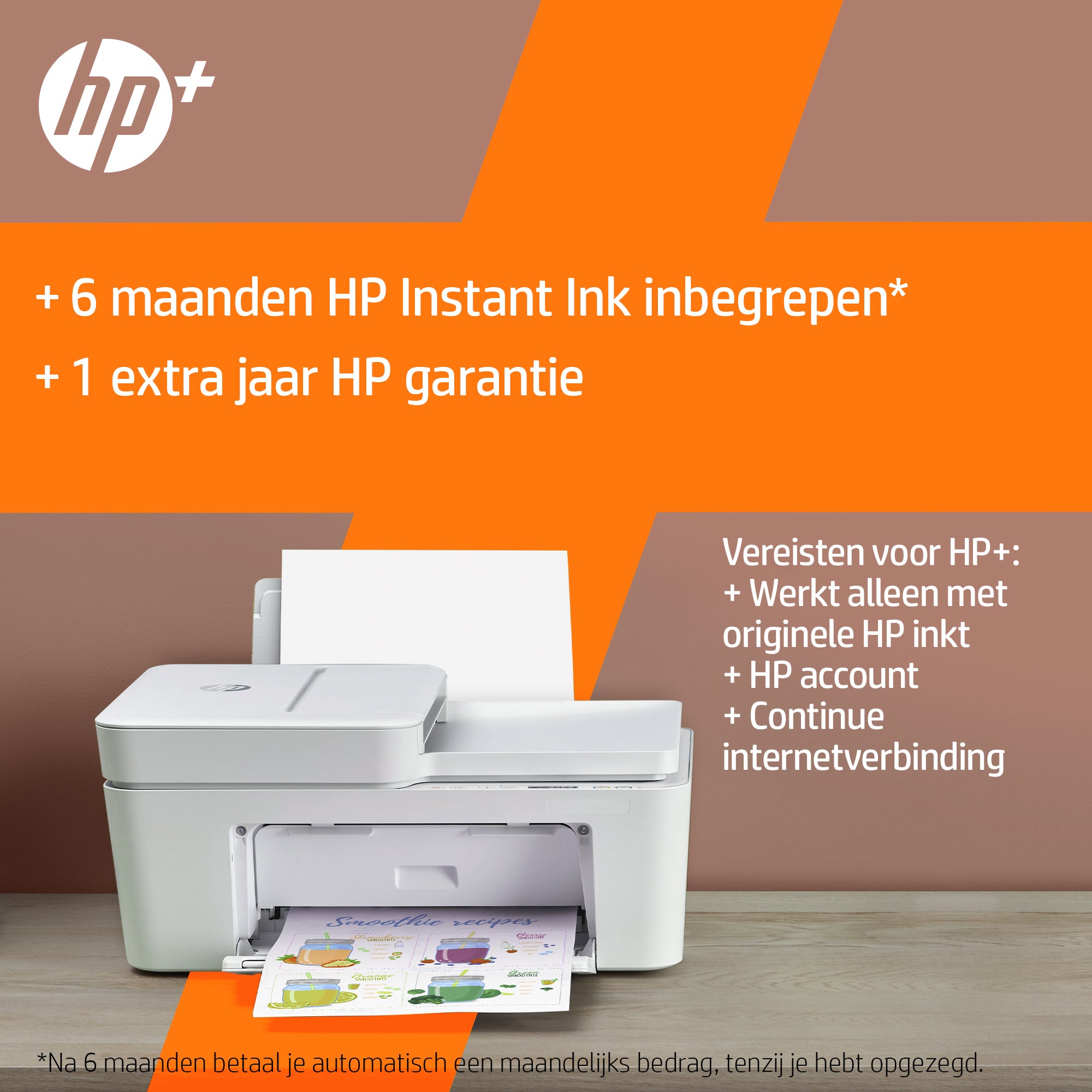 HP DeskJet Plus DeskJet 4110e Draadloos All-in-One Kleur Printer, Instant Ink; Kopieerapparaat, scanner