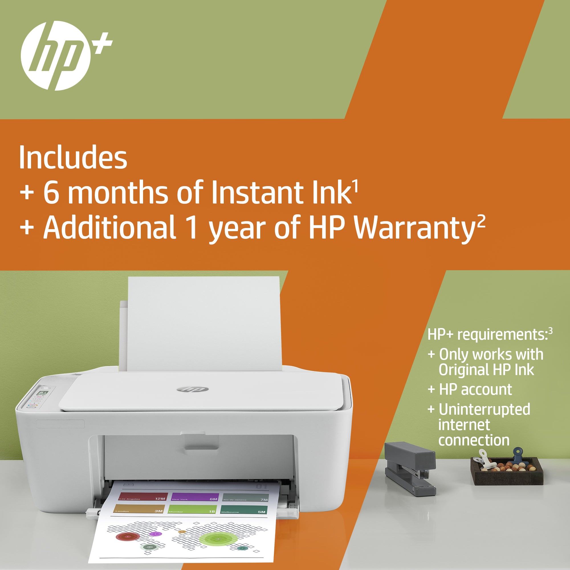 HP DeskJet 2710e Wireless All-in-One Color Printer, Instant Ink; Copier, Scanner 26K72B#629