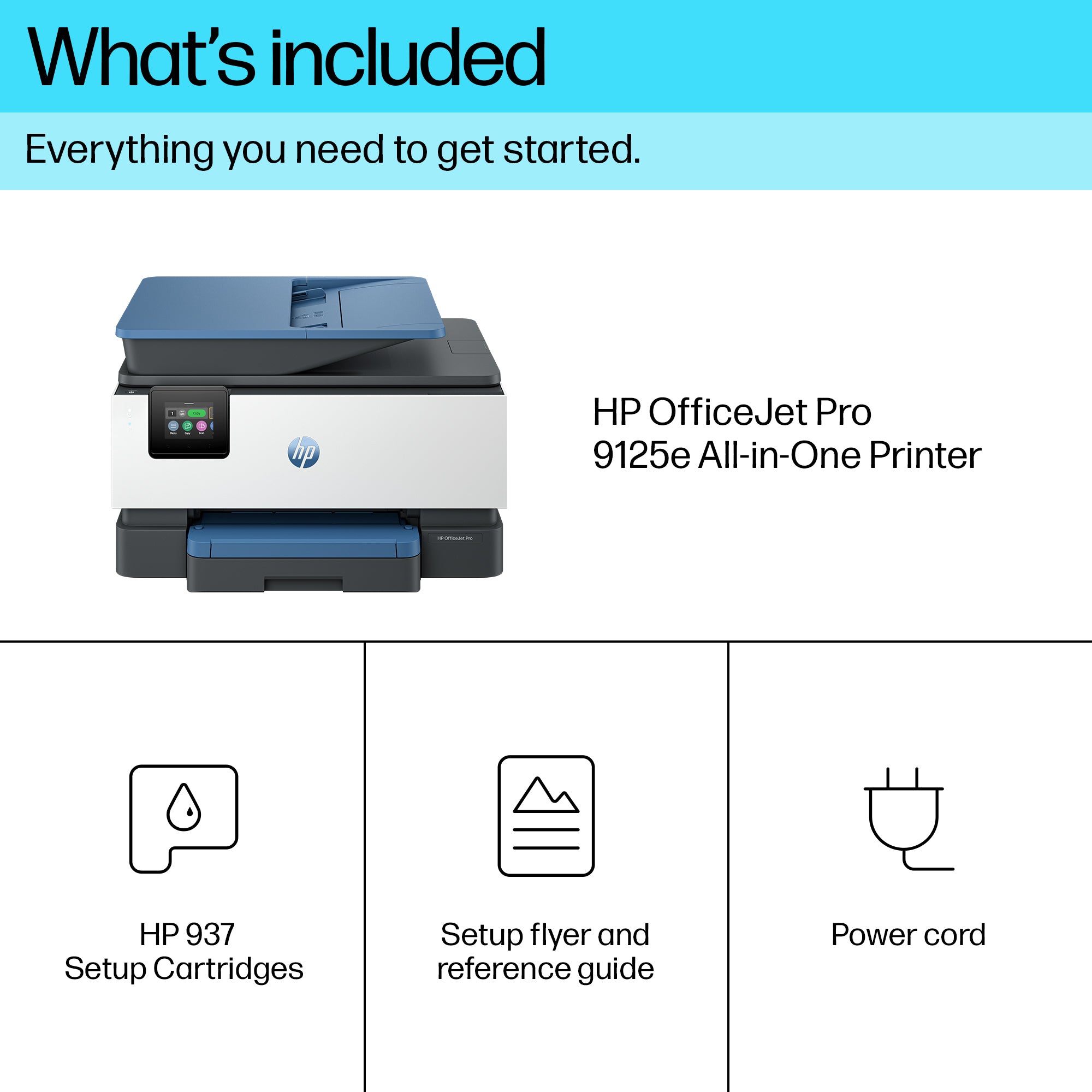 HP OfficeJet Pro 9125e Draadloos All-in-One Kleur Printer, Instant Ink; Dubbelzijdig printen