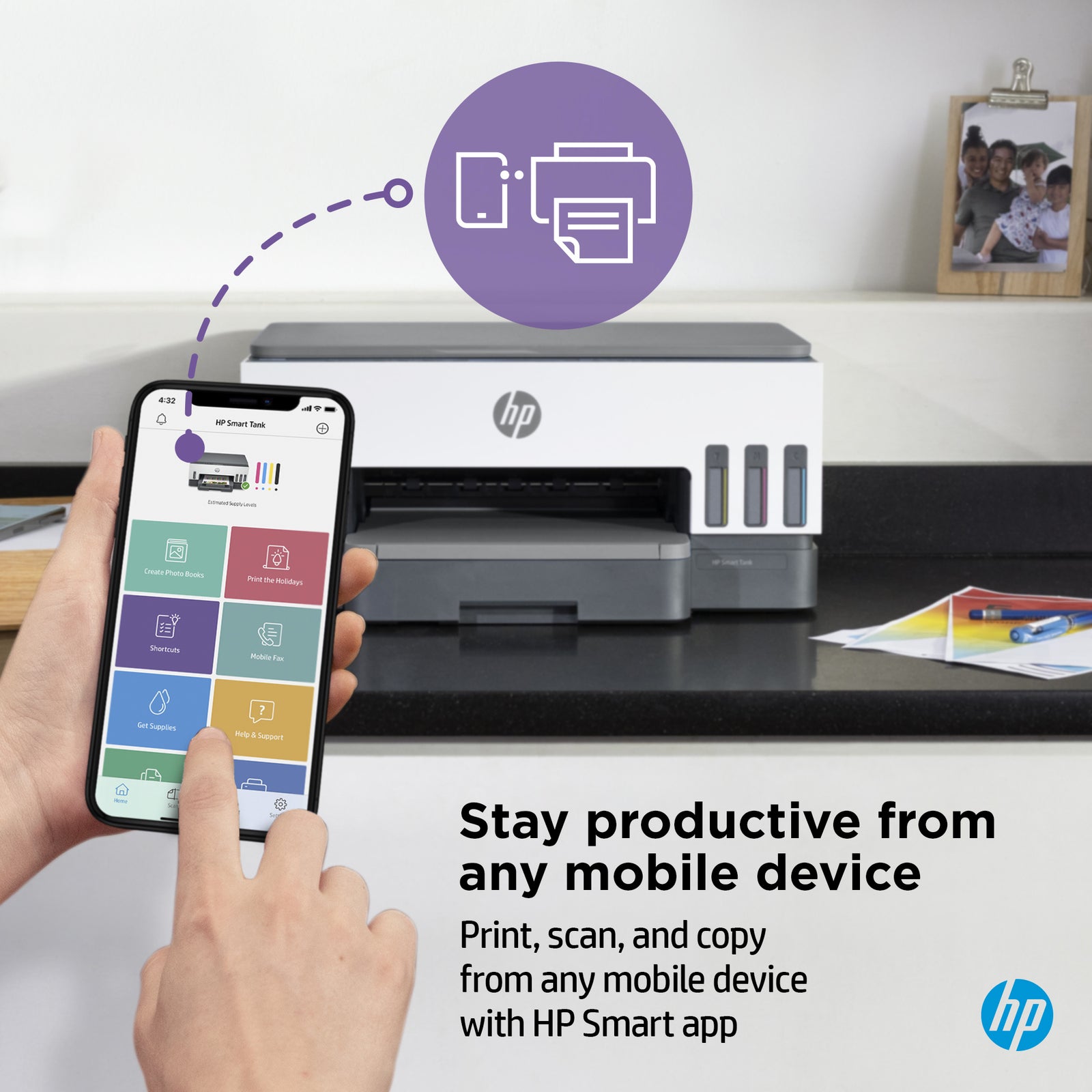 HP Smart Tank 7008 Impresora Multifunción 9B5C5A#BHC - Inalámbrica, Doble Cara