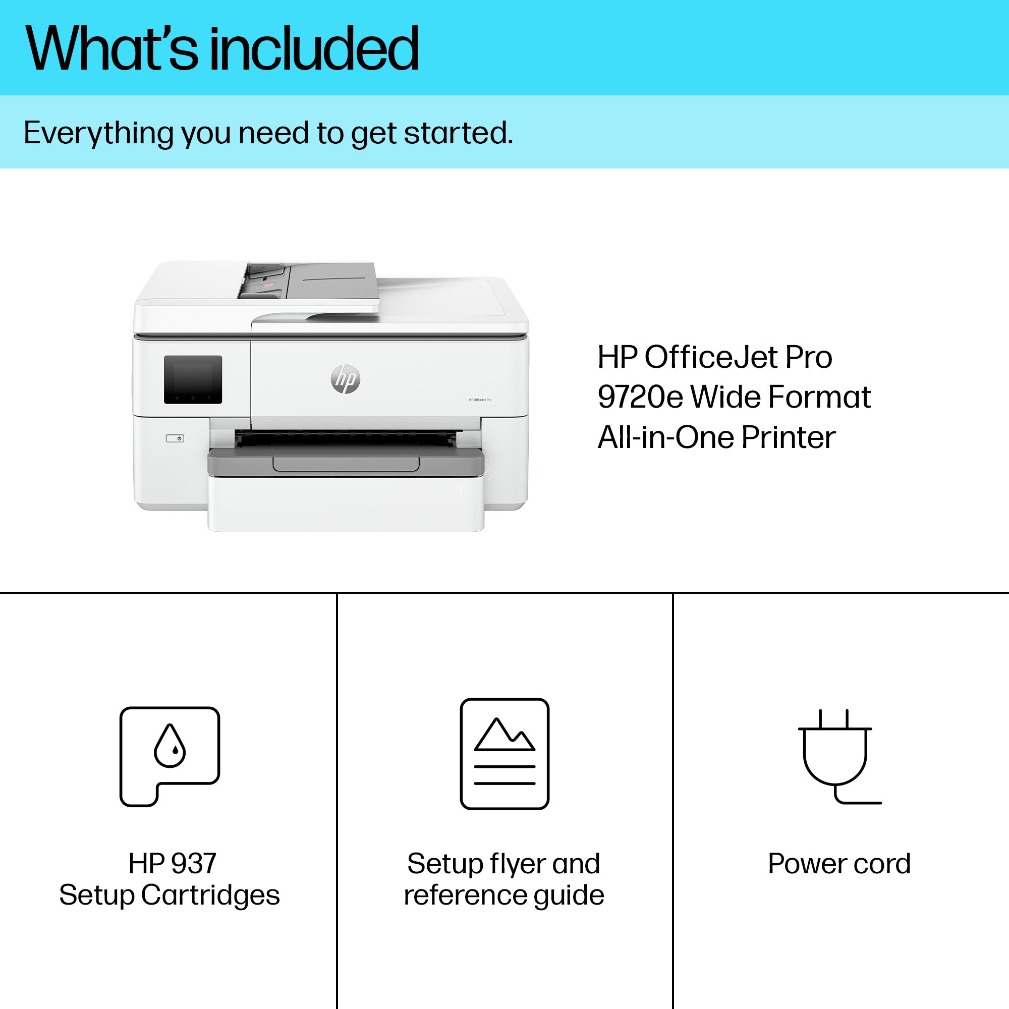 HP OfficeJet Pro 9720e Draadloos All-in-One Kleur Printer, Dubbelzijdig printen; Kopieerapparaat, Scanner 53N95B#687