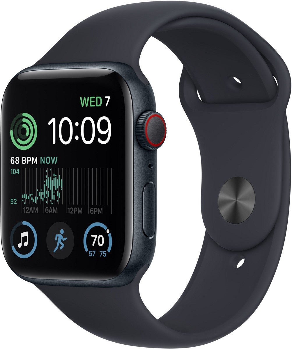 Apple Watch SE OLED 44 mm Digitaal 368 x 448 Pixels Touchscreen 4G Zwart Wifi GPS MNPY3FD/A - Compridis